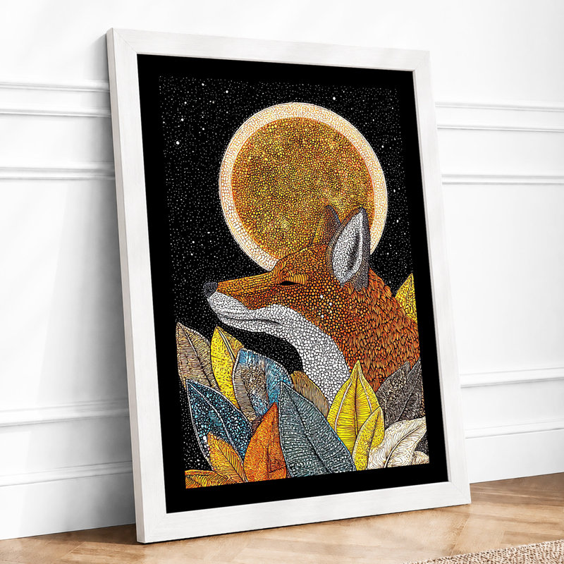 Astronaut Under Stars Boho 1 Piece Single Picture Frame Wall Art, A3 - 42.0 x 29.7 cm, White