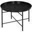 Table basse ronde de 24 po avec plateau martelé, table centrale en métal rétro pour le salon, la chambre à coucher, la table d'appoint, noir