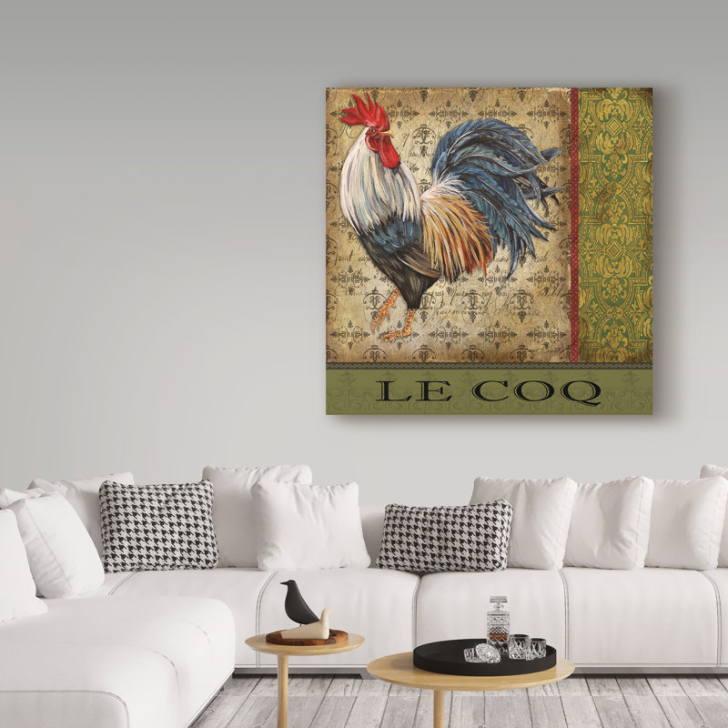 Deagen «Vintage Le Coq 2», affiche vintage sur toile tendue, H 24 po x l 24 po x P 2 po