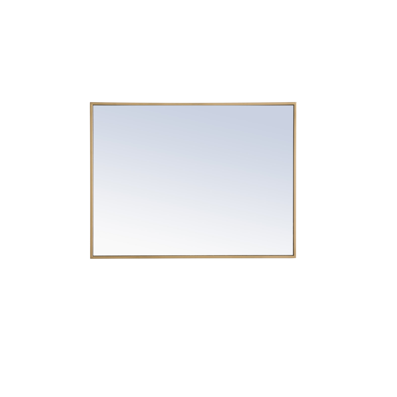 Sabine Metal Rectangle Wall Mirror, 42" x 28", Brass