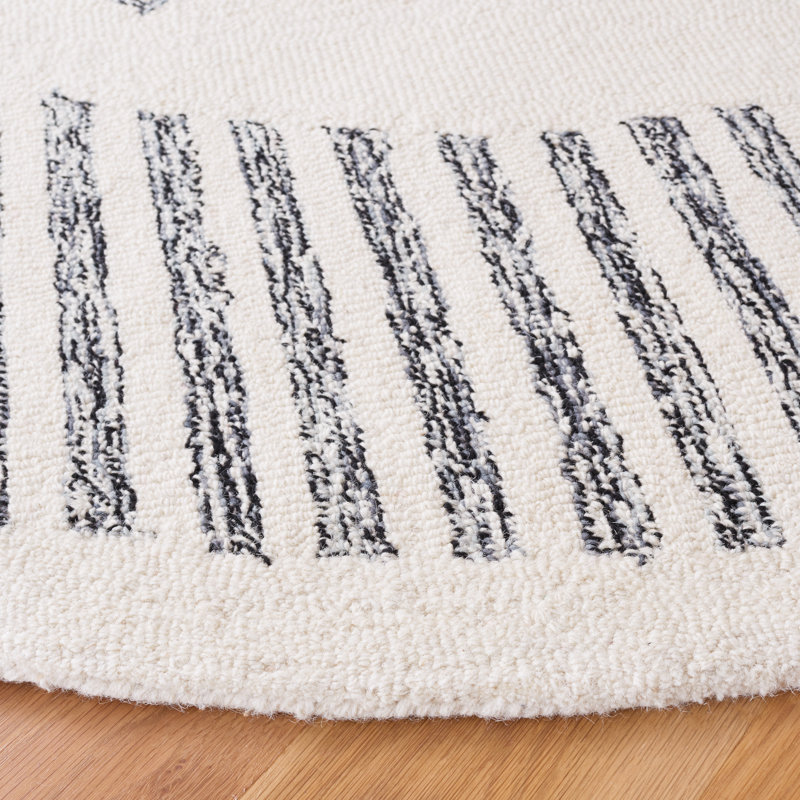 Tapis noir / ivoire Lavardens, Carré de 6 pi