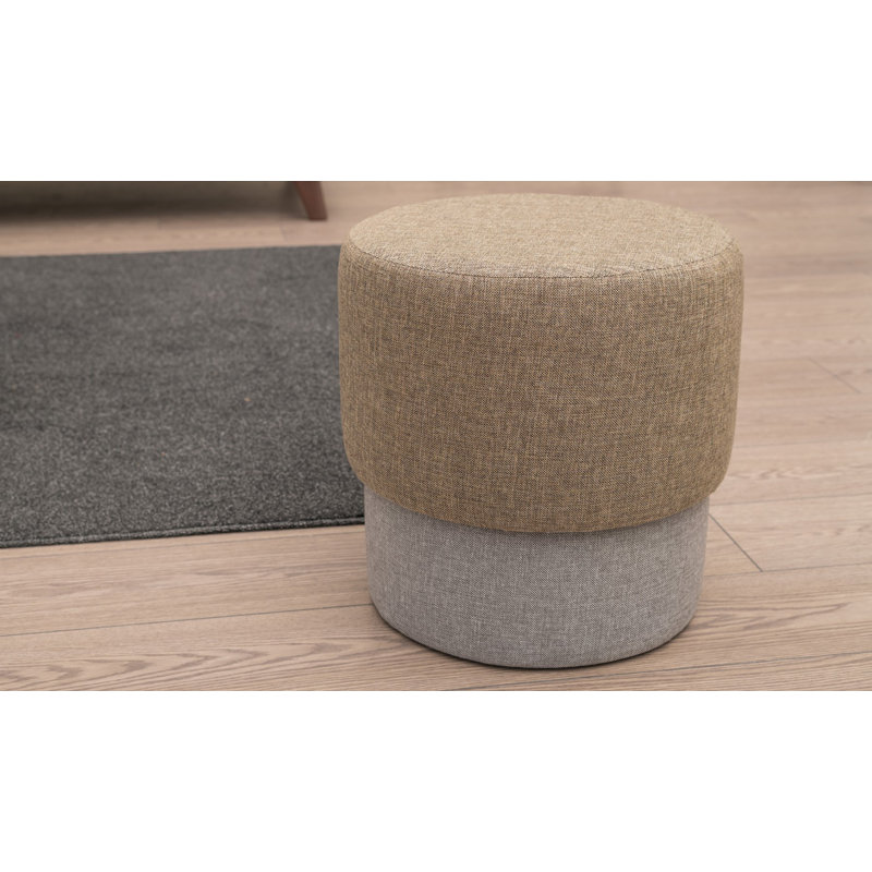 Repose-pieds Karolinka, Mélange de polyester brun / gris