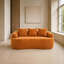 Canapé 2 places incurvé moderne sans structure, petit canapé recouvert de tissu chenille avec coussins décoratifs, capacité de charge de 136 kg-1838160180-1838160181