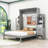 Murphy Bed Wall Bed with Shelves, Drawers and LED Lights-96227678-123407982