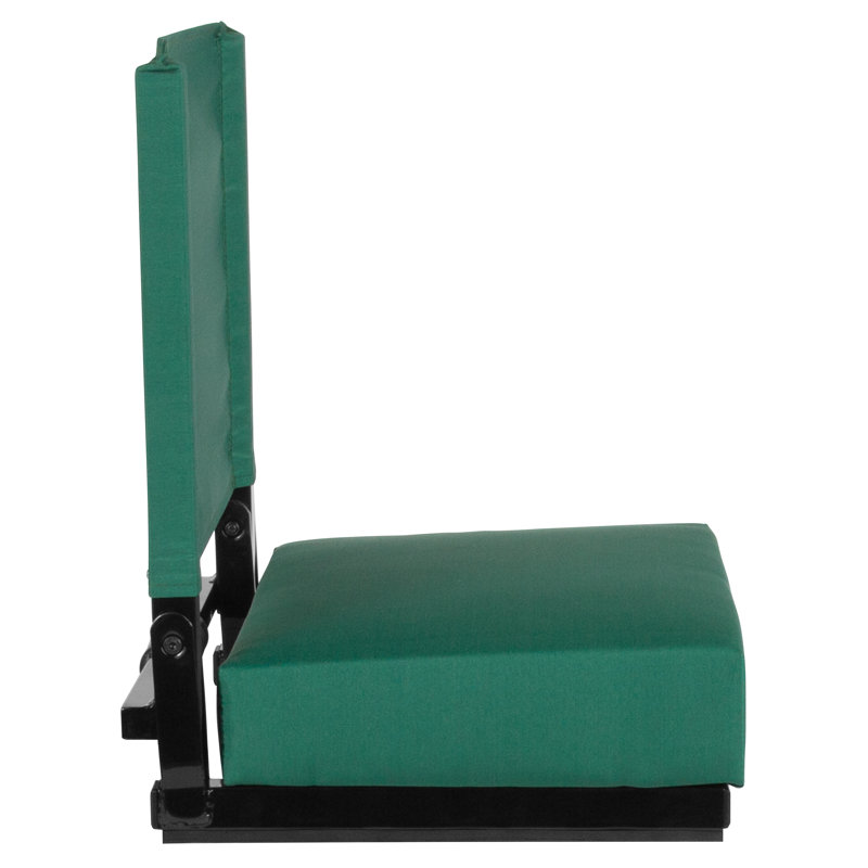 Fauteuil de stade rembourré Fender avec poignée et crochet de gradin, Vert forêt