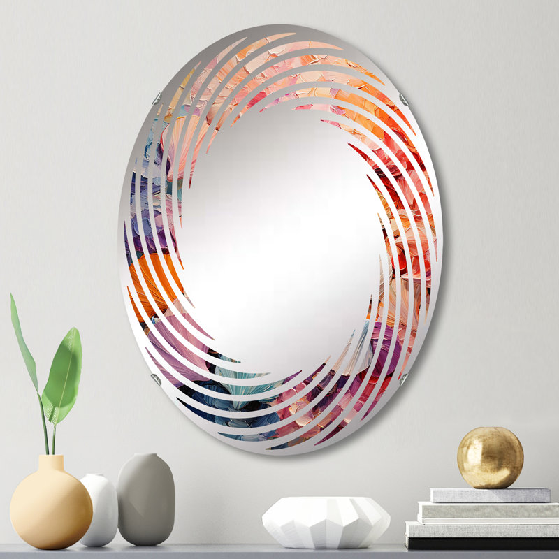 Seashells Wonders On The Coast - Miroir mural en spirale | Ovale, L 20 po x H 30 po