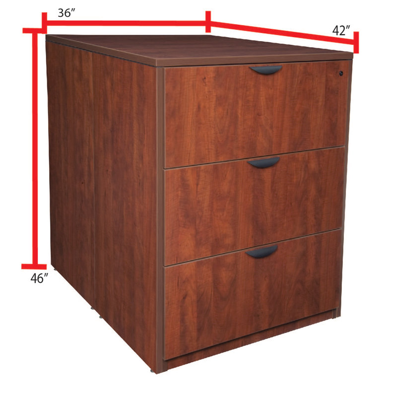 Nebih Stand Up Back to Back Lateral File/ Desk, Cherry