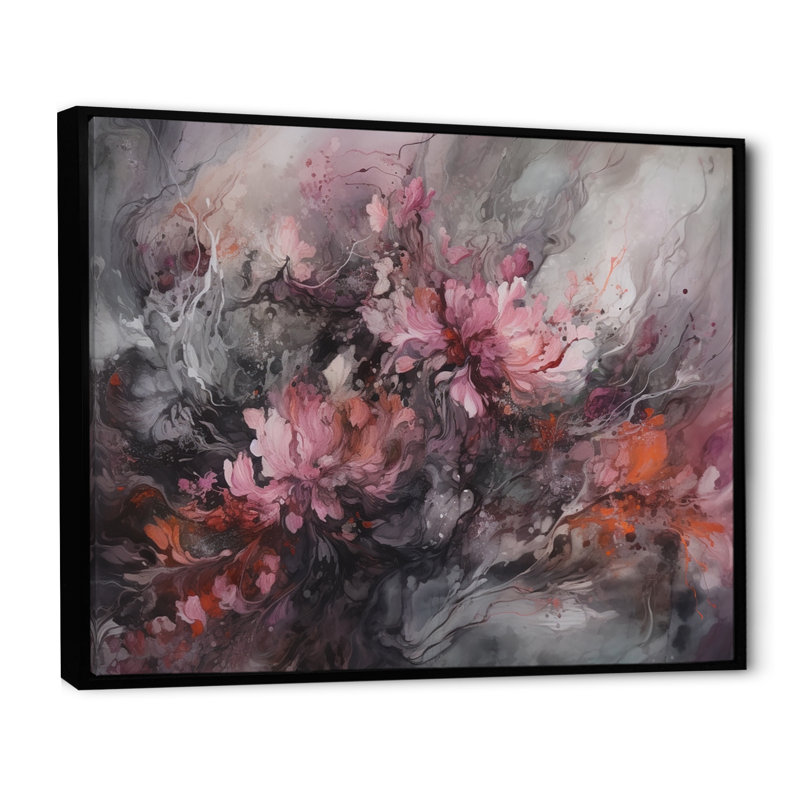 «Rocelia Abstract Persian Harmony Of Nature», reproduction d'art sur toile, H 30 po x l 40 po x P 1,5 po, Cadre flottant noir