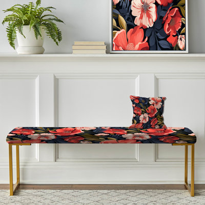 Vintage Camo Nostalgia - Camouflage Upholstered Gold Bench