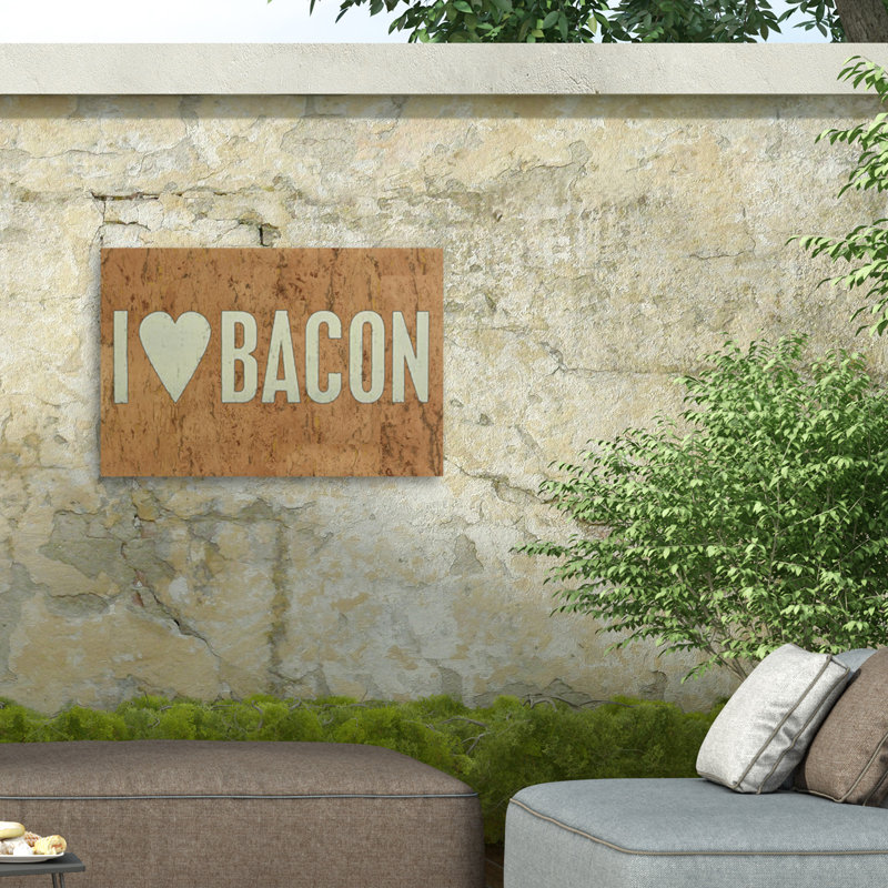 Toile d'extérieur Marcus Jules I Love Bacon, H 12 po x l 19 po