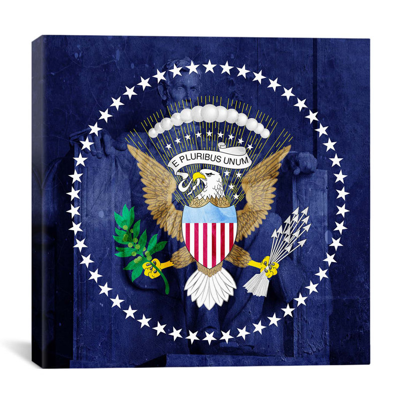 « flags », impression sur toile tendue, "lincoln présidentielle", H 12 po x l 12 po x P 0,75 po