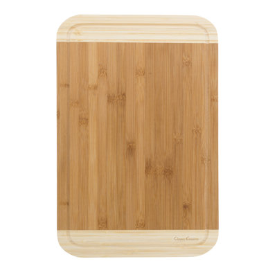 Two Tone Bamboo Cutting Board with Juice Groove and Natural Antimicrobial Properties by Classic Cuisine