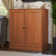 100% Solid Wood 3-Shelf Bookcase with Solid Doors and Adjustable Shelves