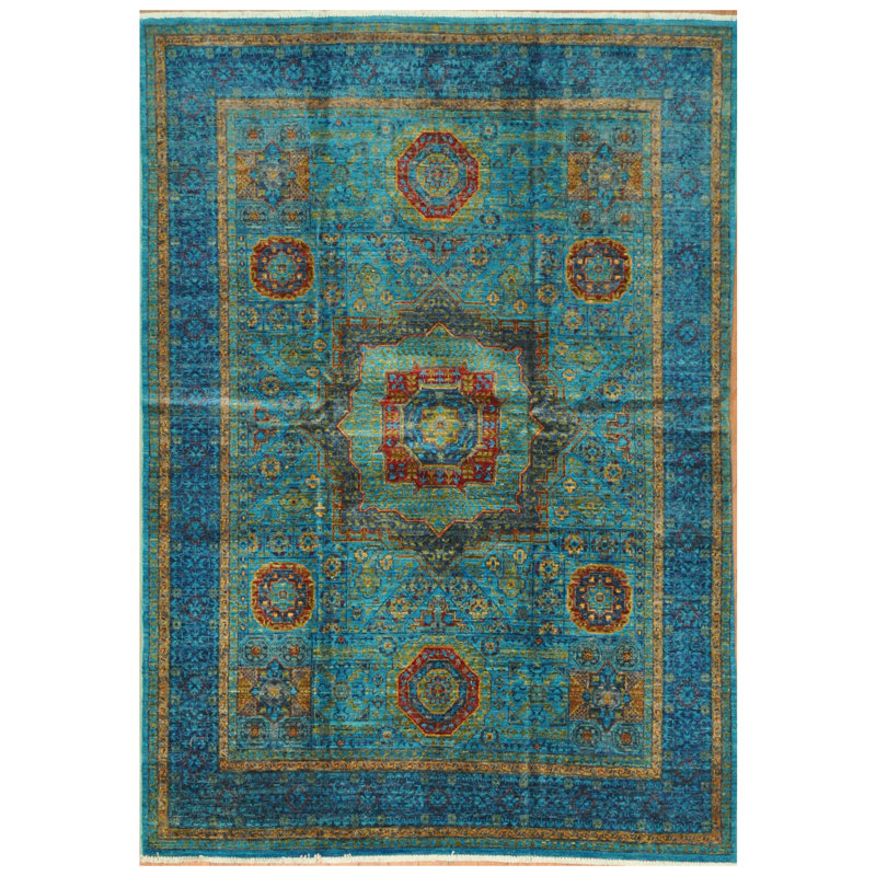 One-of-a-Kind 5' X 7'1" Wool Area Rug in Blue/Red/Brown/Gold