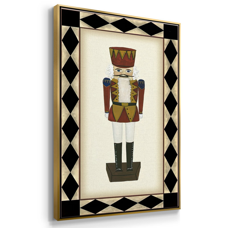 " Nutcracker ", 25" H x 17" W x 1.5" D, Gold Floater Framed