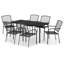 Ensemble de table rectangulaire d'extérieur 7 pièces 6 personnes H 65 po Heda