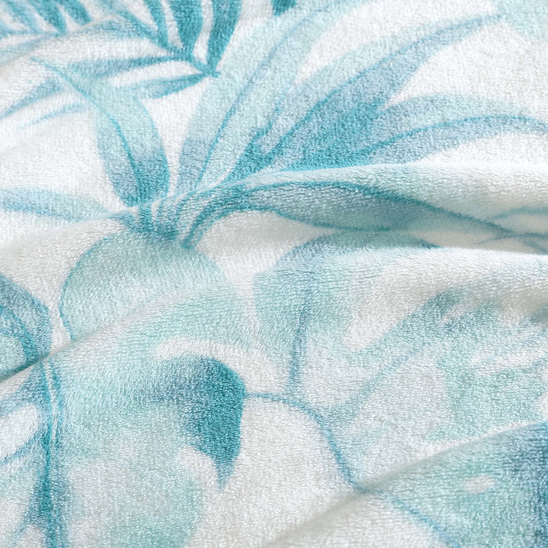 Wallpaper Leaves Throw Blanket, Waimea Bay Green