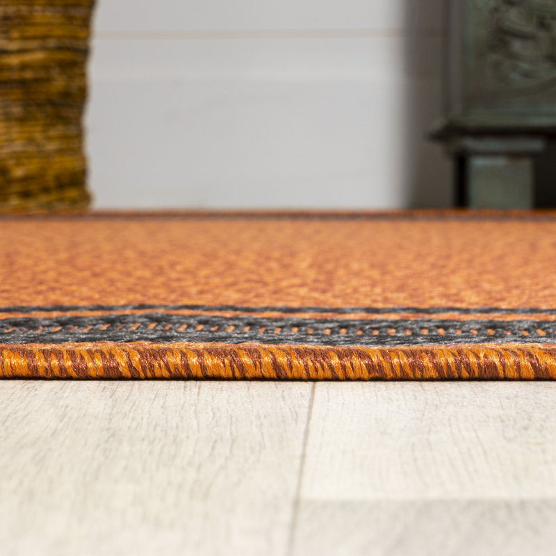 Tapis orange / gris foncé Hastin, Tapis de couloir 2 pi x 8 pi