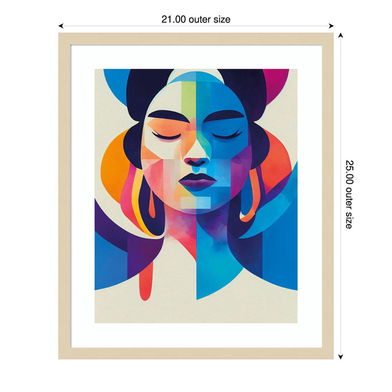 «Colorful Portrait» par Incado, reproduction d'art encadrée sur bois, H 25 po x l 21 po