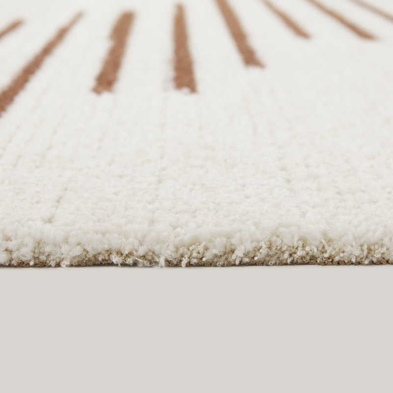 Cat Striped Area Rug in Rust/White, Rectangle 7'10" x 10'