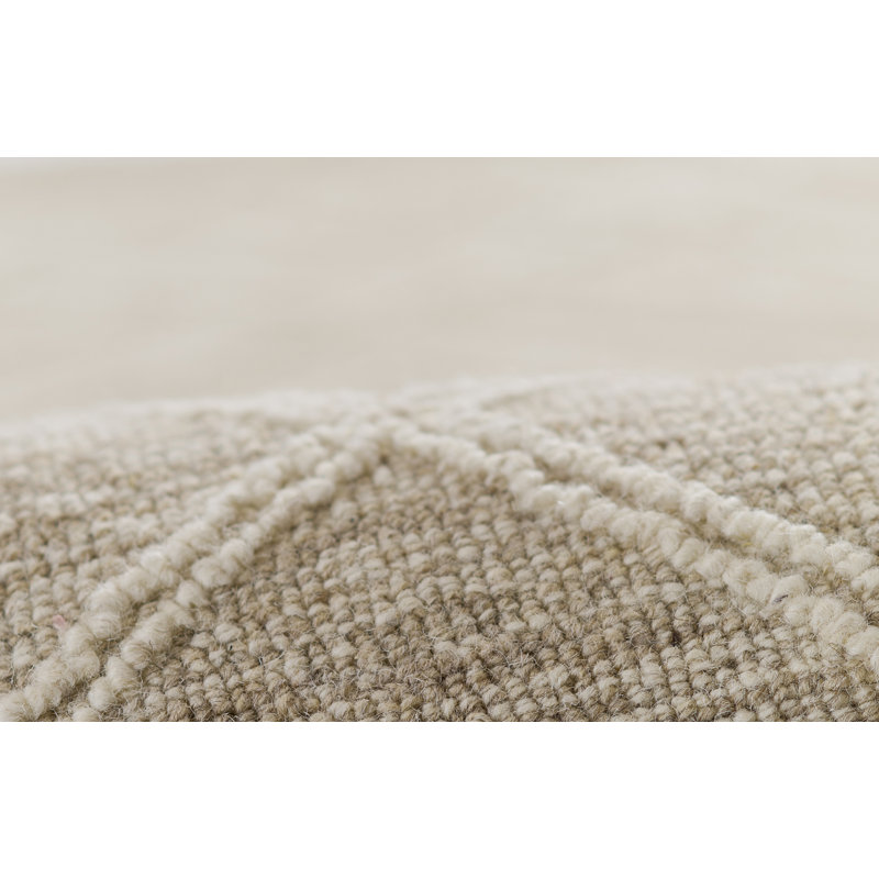 Wendell Beige Abstract Wool Rectangular Rug 2' x 4'
