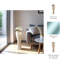 Grand vase en verre Silhouette avec rebord en métal pour décoration de table - Vase de fleurs moderne pour console ou salon - Ivoire et or-1405283035
