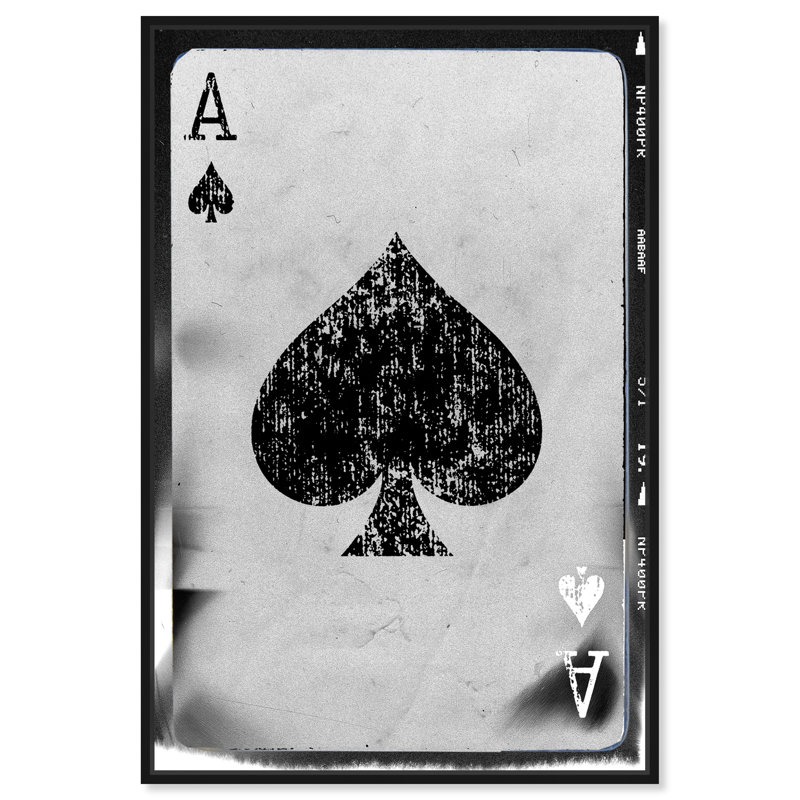 «Ace of Spades Reversed», reproduction d'impression sur toile, Toile avec cadre noir