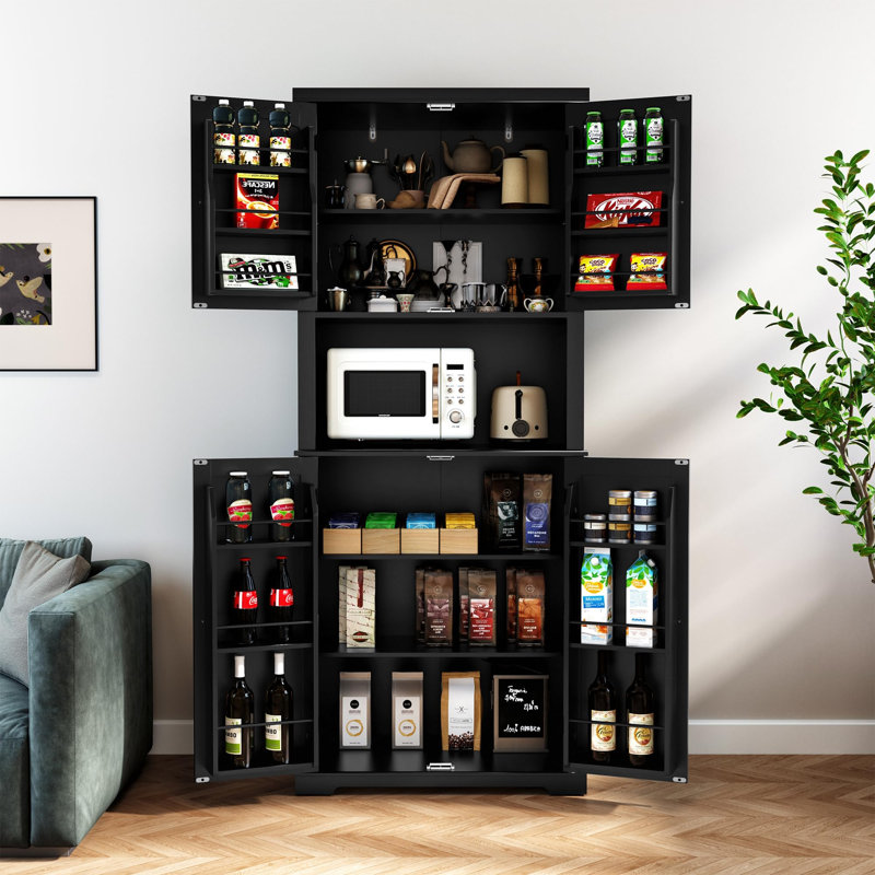 Armoire de rangement 72 po, Noir, noir, noir, noir