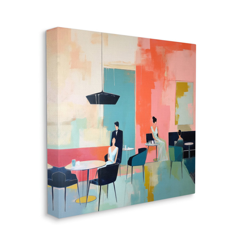 Ba-131-Framed " Abstract Restaurant View " by Irena Orlov, 30" H x 30" W x 1.5" D
