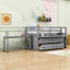 Lit mezzanine en bois 4 tiroirs avec bureau et tablettes Eli Kids-698377505-698377504