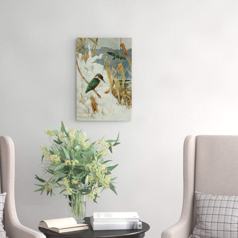 Vintage Kingfisher by Wilhelm Kuhnert - Wrapped Canvas, 50cm H x 35cm W