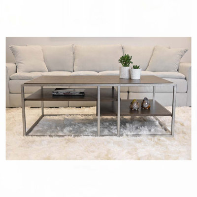 Table basse en bois avec structure en métal