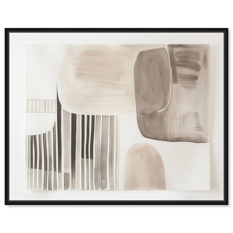 «Slumbering Patterns II», toile de style Mid-Century par Art Remedy, H 21 po x l 17 po, Cadre flottant noir