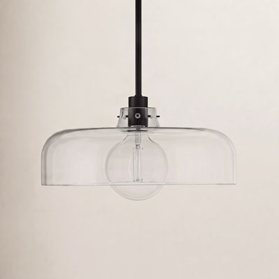 Villa Single Light Glass Steel Dimmable Pendant