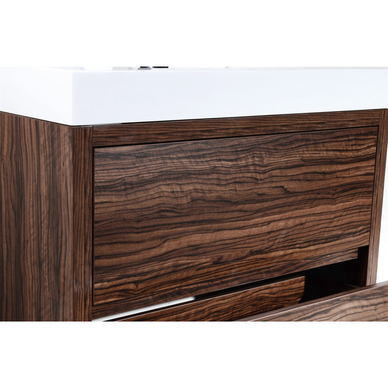 Ensemble de meuble-lavabo simple 40 po Royka, Noyer
