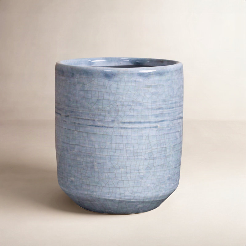 Sia Handmade Ceramic Pot Planter, Gray, 4.75" H x 4" W x 4" D