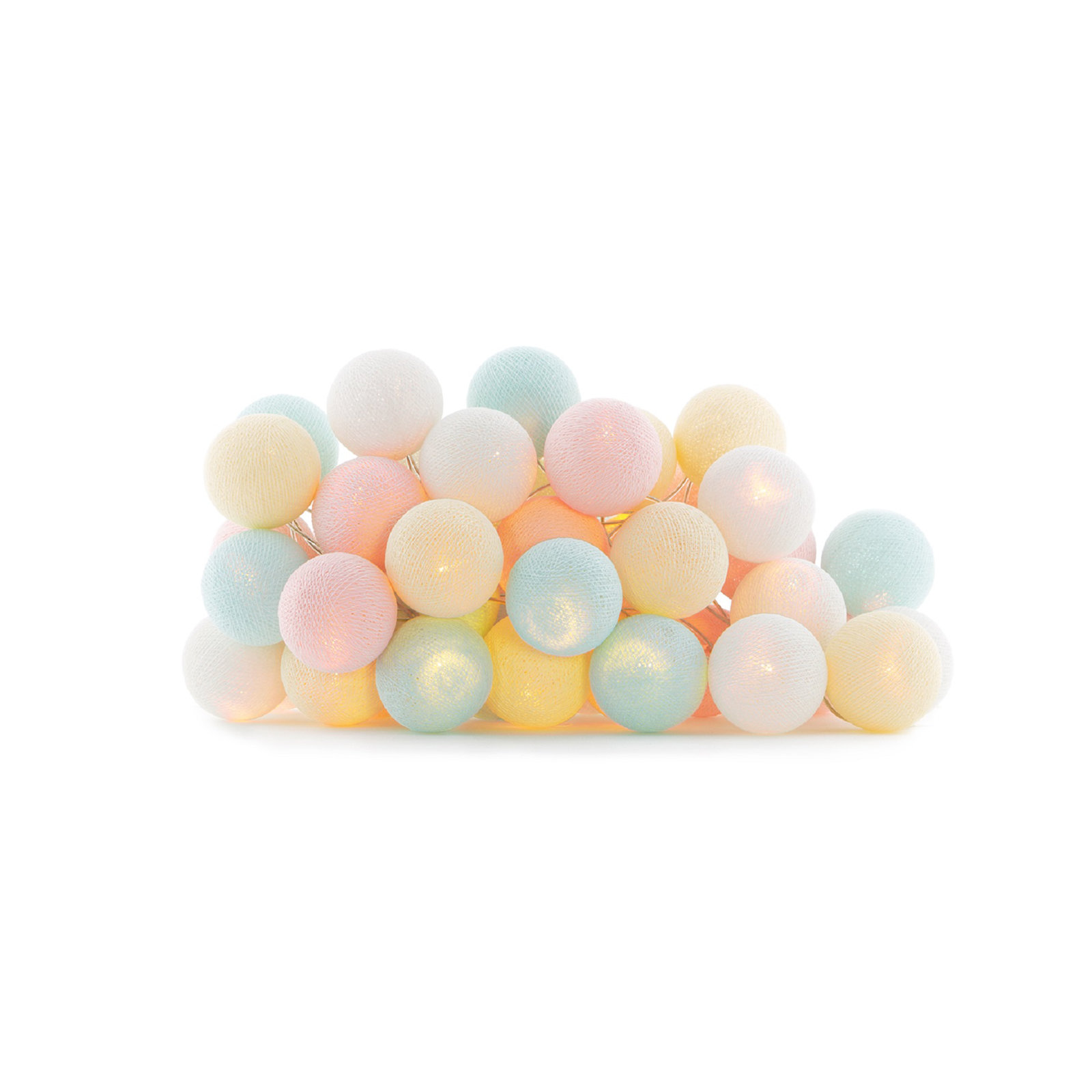 149'' Globe String Lights, White/Pink/Yellow, 5" H x 149" L x 5" D, 20 Lights