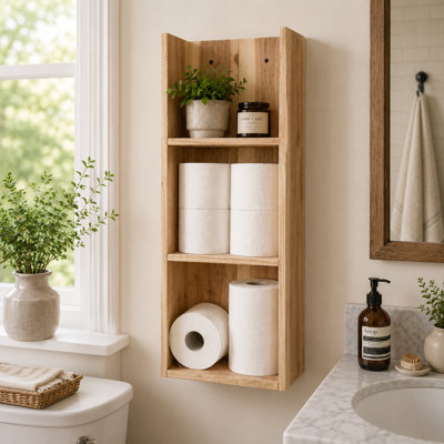 Timberline Vertical Wall Shelf - Rustic Cedar Storage and Display Shelf