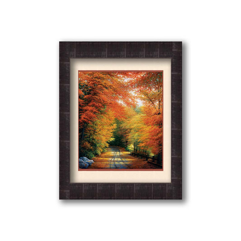 «Autumn in New England» par Charles White, Papier avec cadre unique brun, Oui, H 17 po x l 19 po x P 1 po