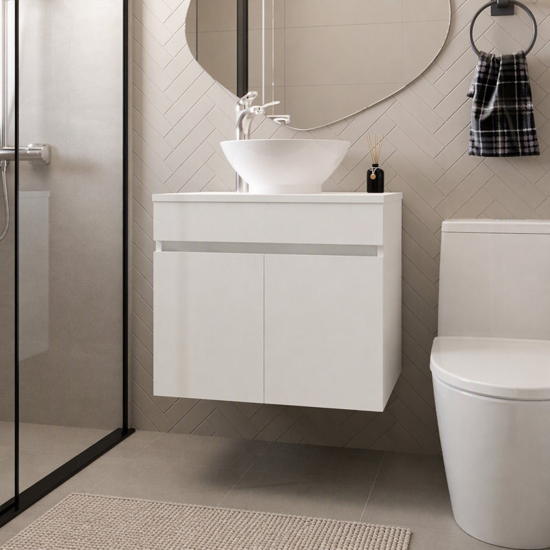 Meuble-lavabo blanc avec 2 portes