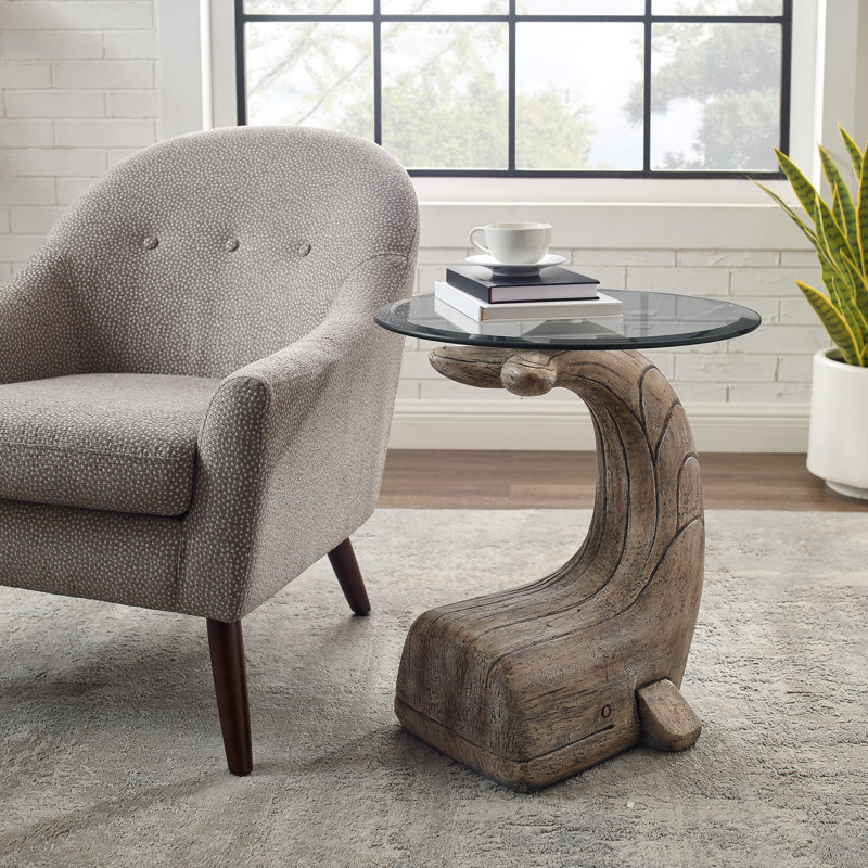 Table de bout Alaiza the Whale, Plateau noir / base brune
