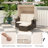Rattan Daybed w/ Adjustable Backrests & Retractable Canopy for Patio-1847037924
