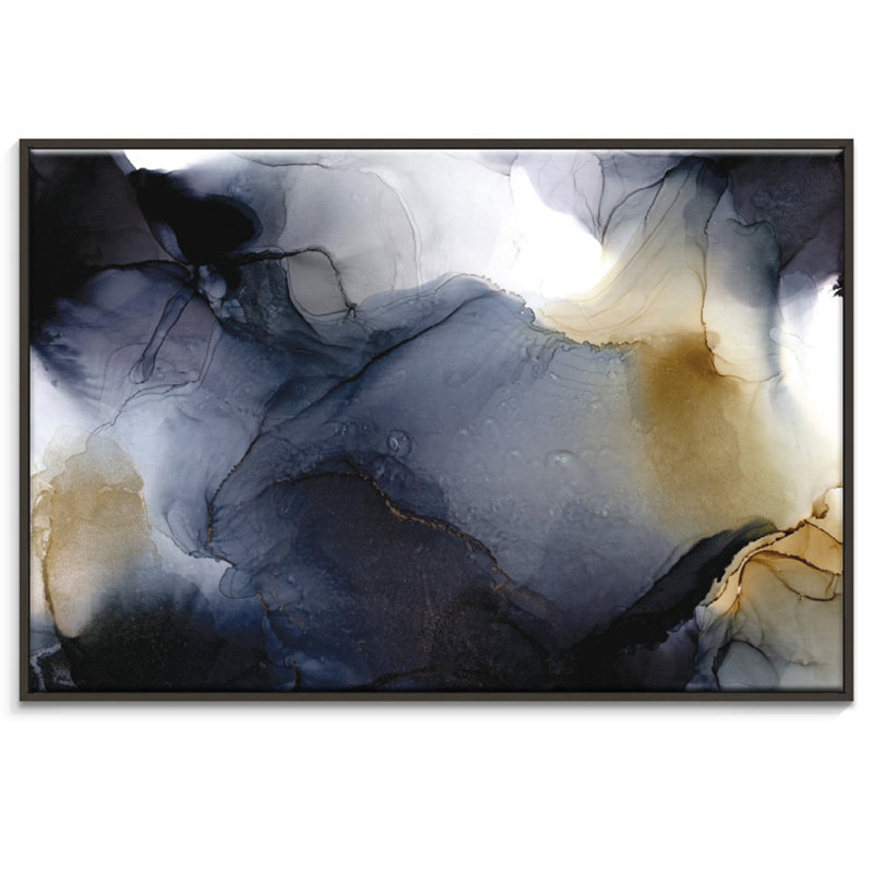 Golden Soul by Fern Siebler - Painting on Canvas, 103.5 cm H x 153.5 cm W x 4 cm D, Black Floater Frame