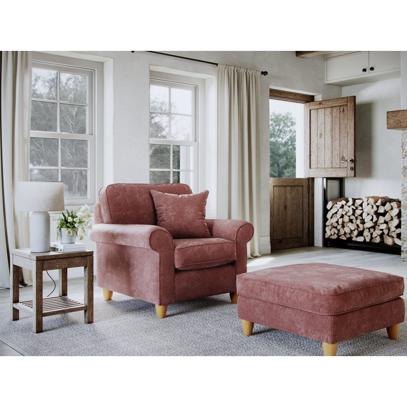 Clarkfield Upholstered Armchair, Red
