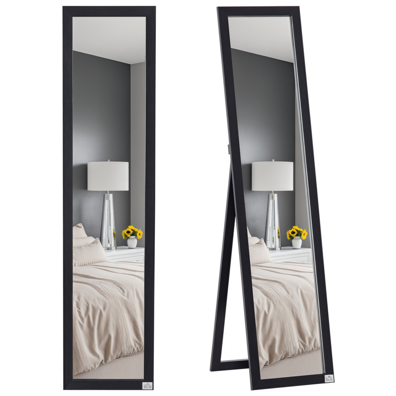Marlayshia Rectangle Floor Mirror, Black