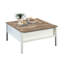 Table carrée blanche pour les jeux et le café, plateau d'échecs amovible, tablette inférieure cachée, détails en chêne, conception, installation rapide, carré de 39,45 pouces, café à finition haute de 18,93 po avec assemblage facile.