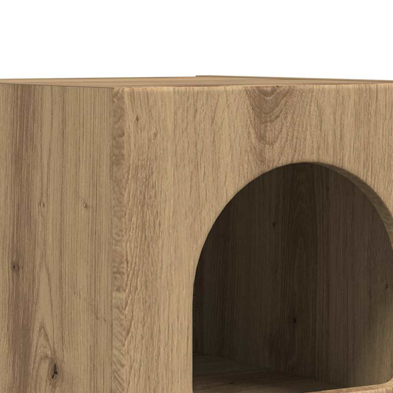 29.5cm W Manufactured Wood Bedside Table, Artisan Oak