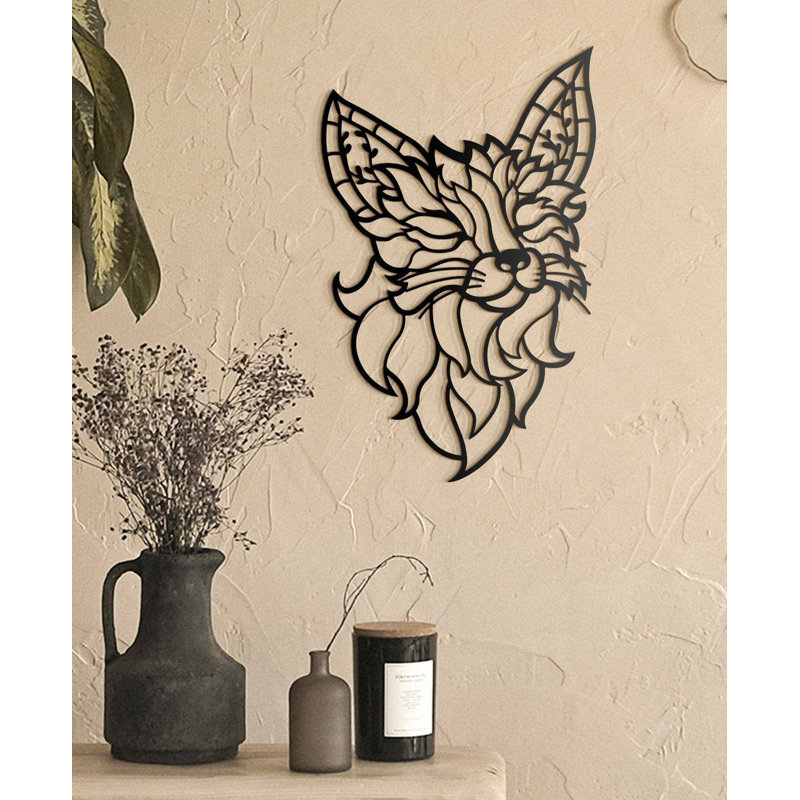 Art mural en métal Dreamer Fox - décor de salon pour bureau à domicile