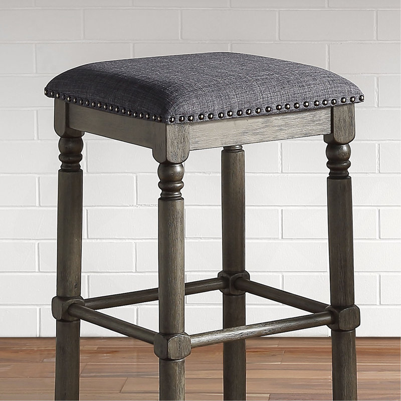 Tabouret en bois rembourré, ensemble de 2