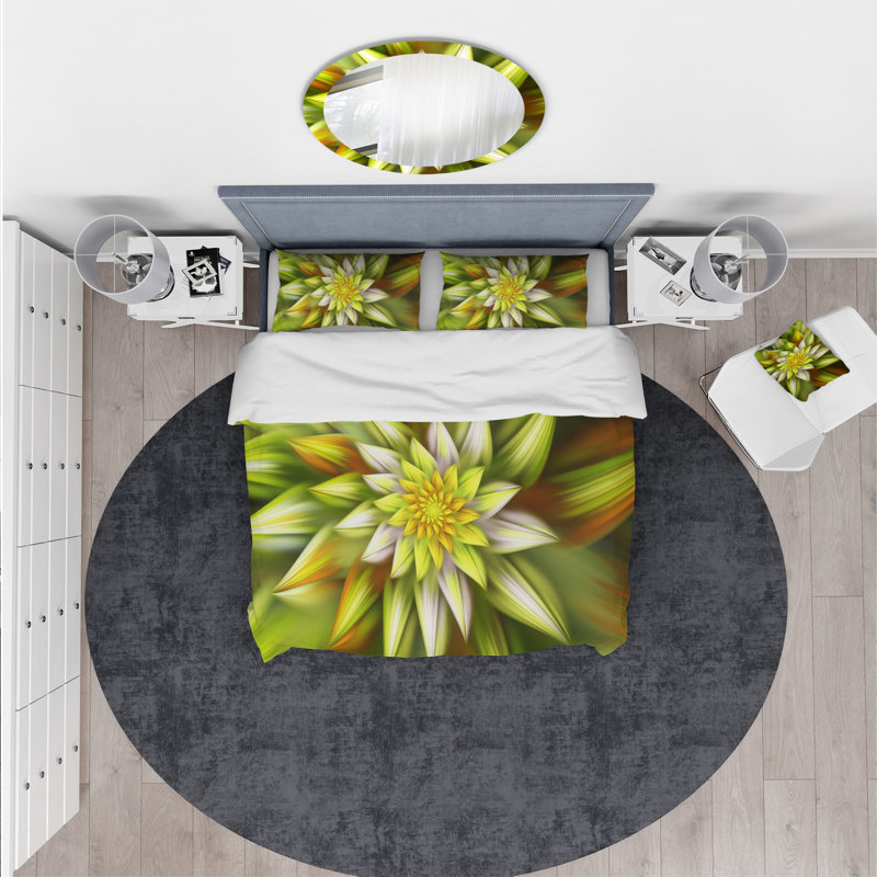 Traditional Floral Duvet Cover, King Duvet Cover + 2 Shams